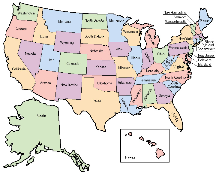 Map Clipart United States Ste - Us Map Clipart