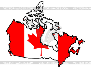 Map in colors of Canada .