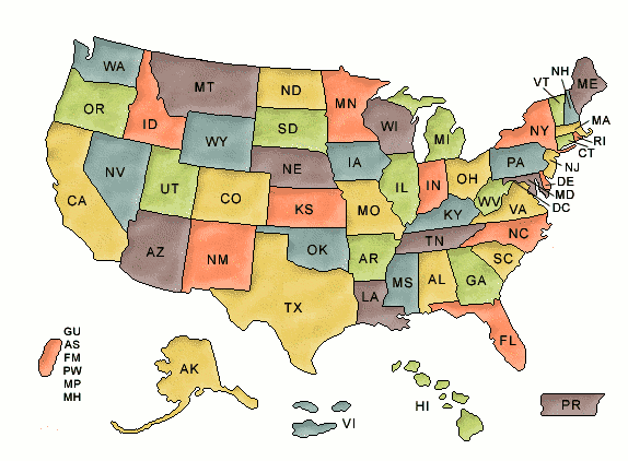 United States Clip Art Map .
