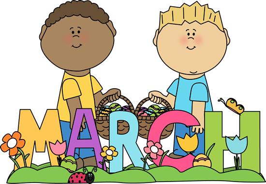 March Easter Kids - Clip Art For March