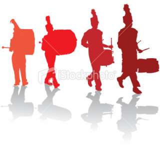 student silhouette drumline -