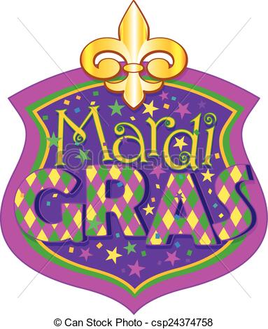 ... Mardi Gras blazon - Illus - Mardi Gras Clipart