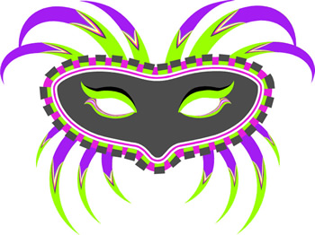 Mardi Gras Masks Clip Art 1 - Mardi Gras Mask Clip Art