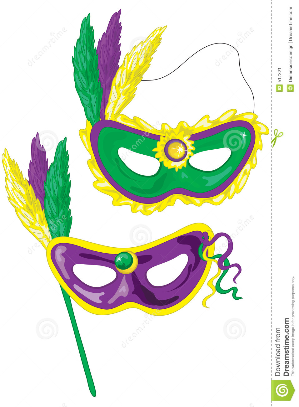 Mardi Gras masks. Mardi Gras  - Mardi Gras Masks Clip Art