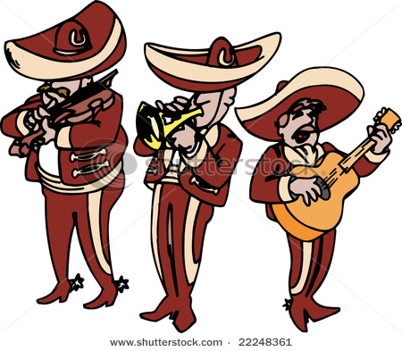 Cartoon mariachis vector art 