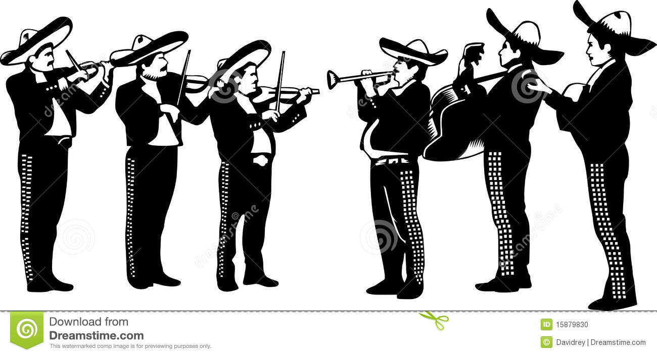 Mariachi cartoon playing trumpet Stock Photo