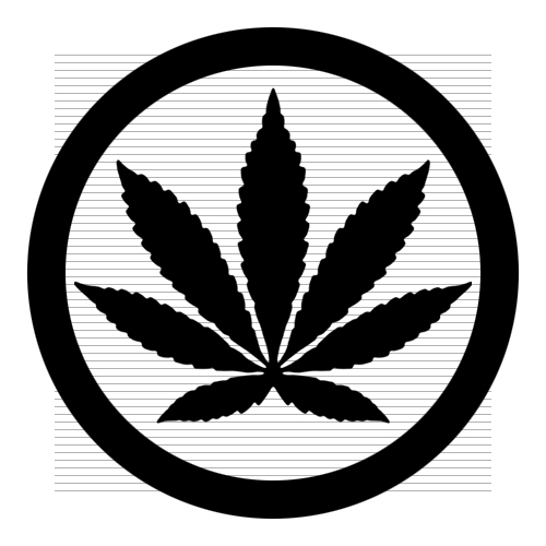 Marijuana Leaf With Circle .