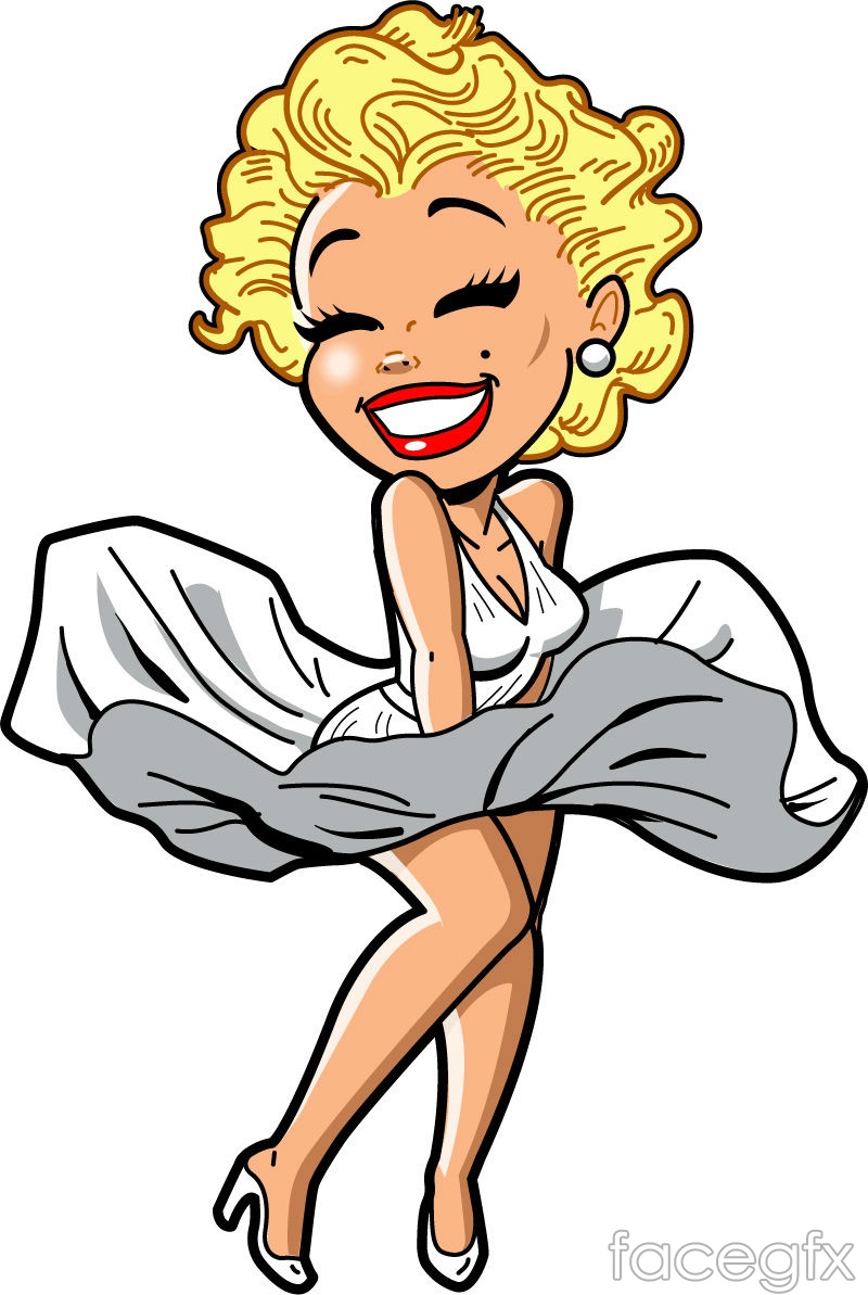 Marilyn Monroe cartoon vector - Marilyn Monroe Clip Art