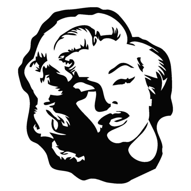 15cm*17cm Marilyn Monroe Cartoon Car Styling Decor Vinyl Car Sticker  Black/Silver S3