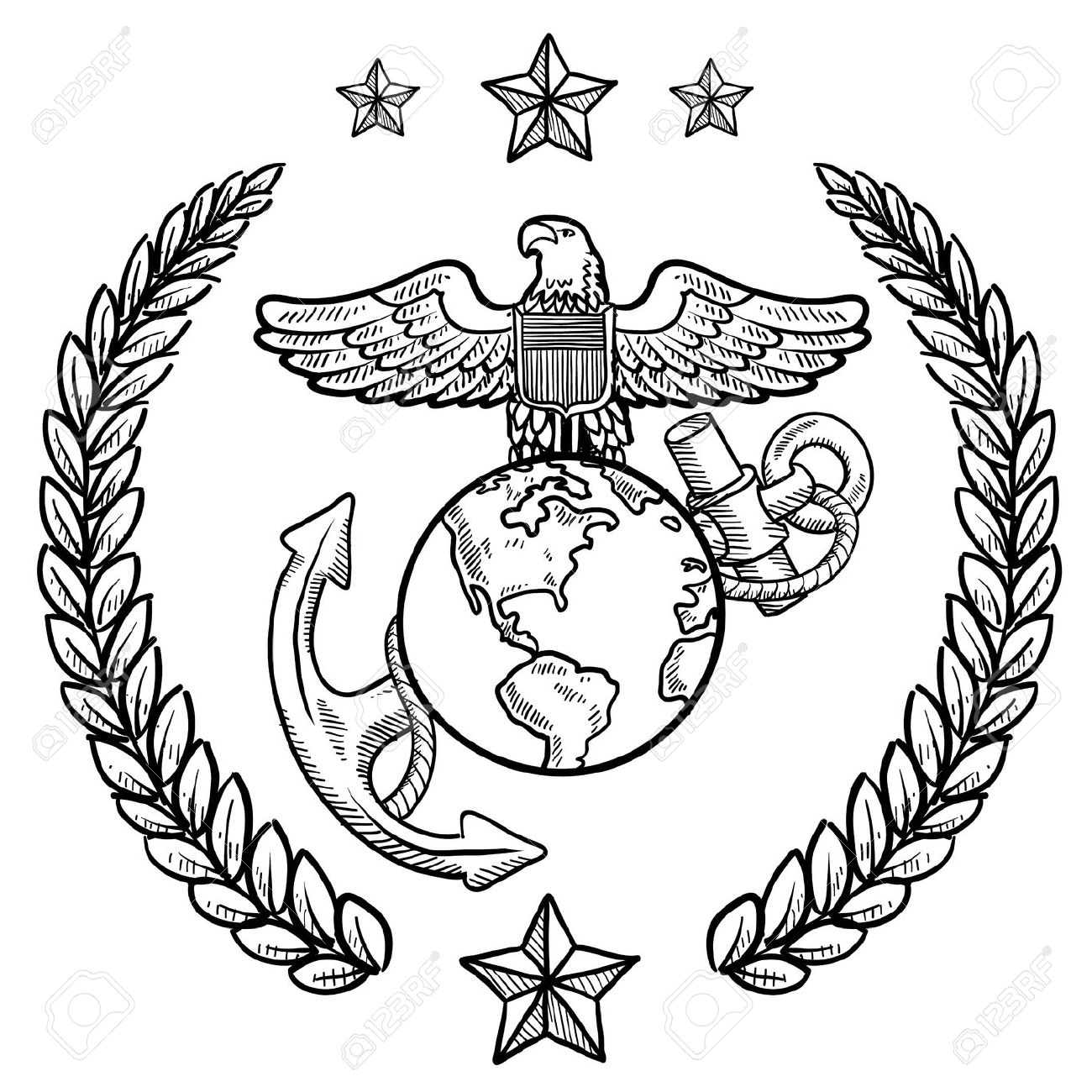 marine corps: Doodle style .