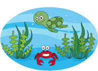 marine life sea turtle red crab clipart. Size: 87 Kb