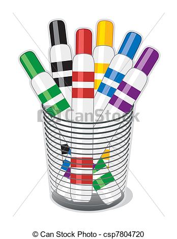 Marker icon Clipart Vectorby angelp0/1; Marker Pens - Felt tip marker pens in a desk organizer for.