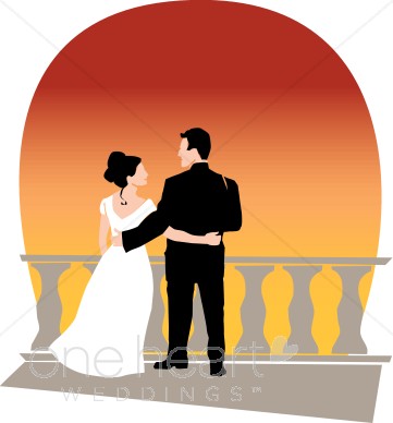 Marriage Couple Clipart. Sunset Clip Art