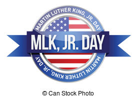 Martin Luther King Day stamp Clip Artby roxanabalint14/712; Martin luther king jr. us seal and banner illustration.