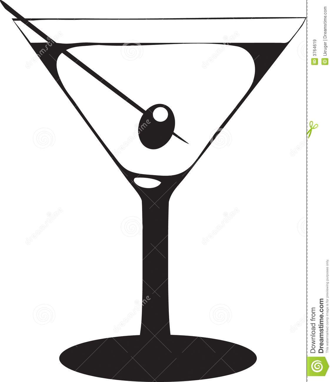 Martini Glass With Olive Roya - Clipart Martini Glass