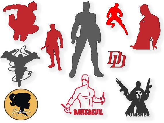 superhero Svg, Daredevil Svg , Marvel Comics, dxf, clipart, SVG files for  Silhouette Cameo or Cricut, , vector, .svg, dxf eps