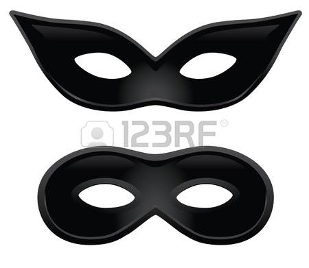 masquerade mask: A pair of black masks for masquerade costumes or other occasions.