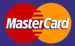 Mastercard. Logo on blue background, vector image, EPS Royalty Free Stock  Image
