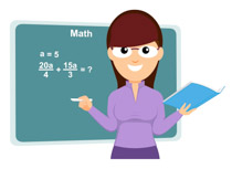 Math Teacher With Math Formula On Blackboard Size: 61 Kb