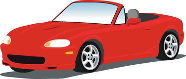 A vector Illustration of a Mazda Miata sports car isolated on white.