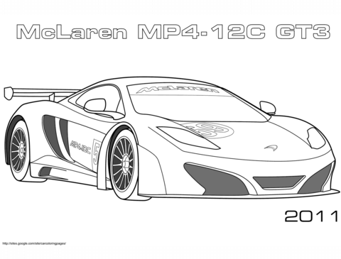 2011 McLaren MP4 12C GT3 coloring page
