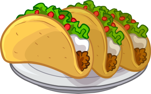Meat taco clipart on the plate