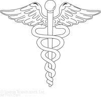 Blue Caduceus Medical Symbol 