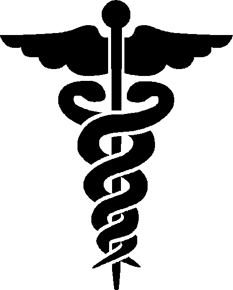 Blue Caduceus Medical Symbol 