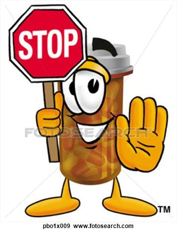 Medicine Bottle Clip Art Free | Clip Art - pill bottle holding stop sign. Fotosearch