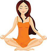 Chakra And Meditation; Female - Meditation Clipart
