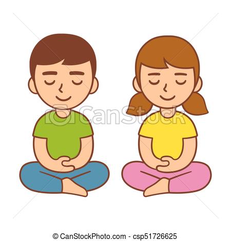 Kids Meditation Illustration. - Meditation Clipart
