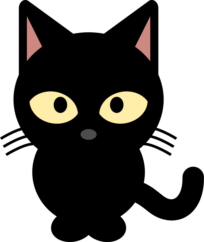 Simple Black Halloween Cat - 