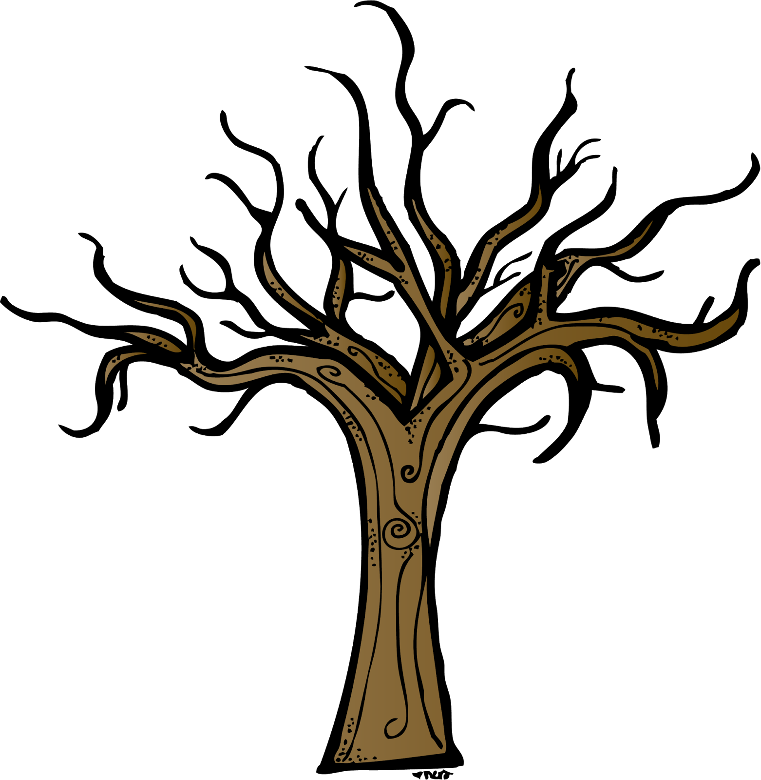 brown bare tree clipart