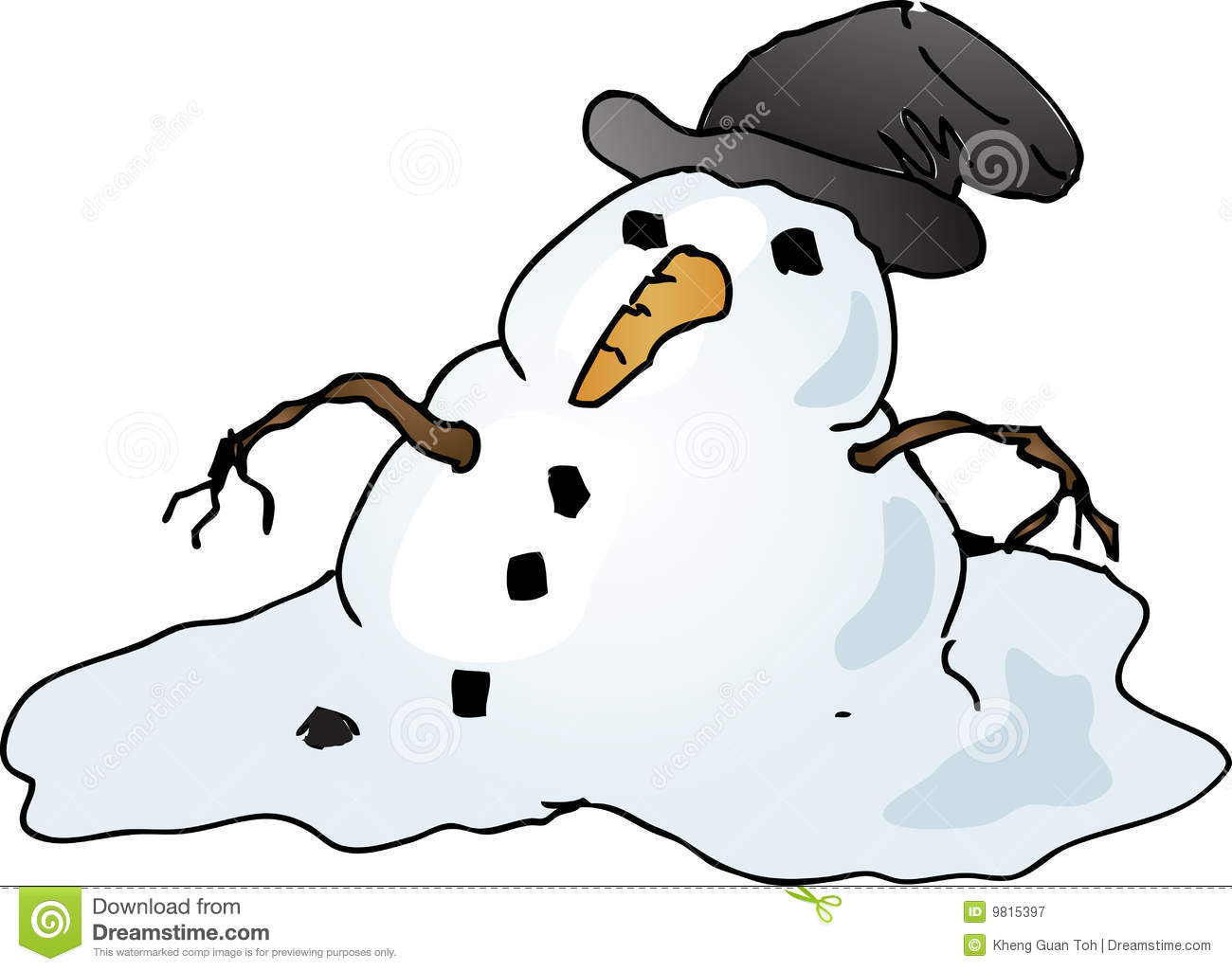 Melting Snowman Royalty Free Stock Photography Image 9815397