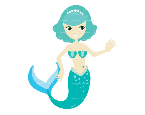 Mermaid Clip Art Digital Clipart Princess Clipart Mermaid Graphics