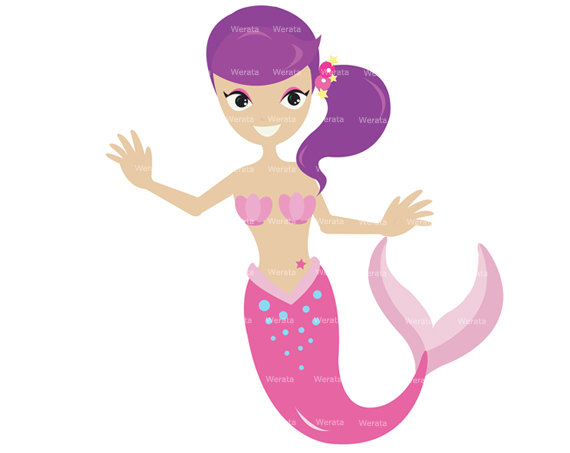 Mermaid Clip Art Digital Clipart Princess Clipart Mermaid Graphics