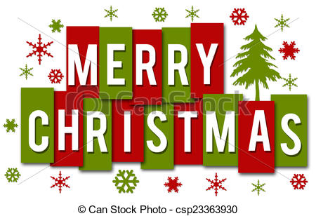 Merry Christmas Red Green . - Merry Christmas Clipart Images