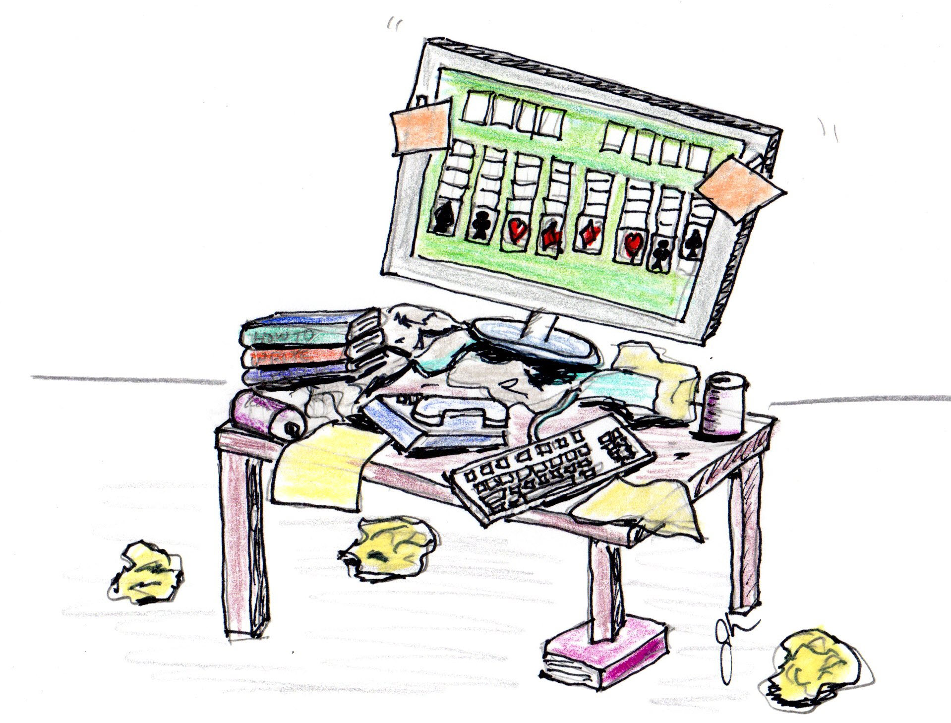 Messy Desk - Messy Desk Clipart