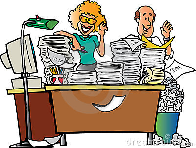 Messy Desk Stock Illustration - Messy Desk Clipart