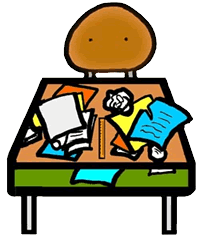 Messy Desk Stock Illustration