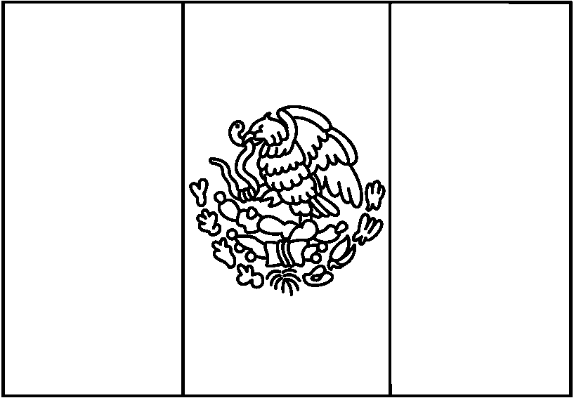 Mexican Flag Symbol Black And - Mexican Flag Clip Art