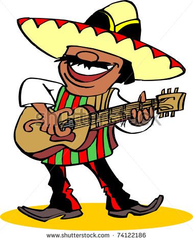 Three mariachi with guitars S