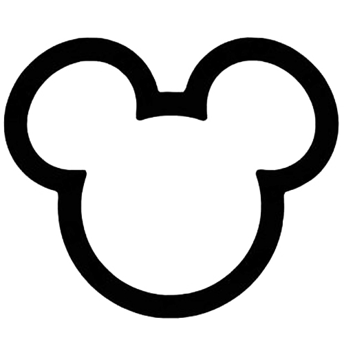 Mickey Mouse Ears Outline .