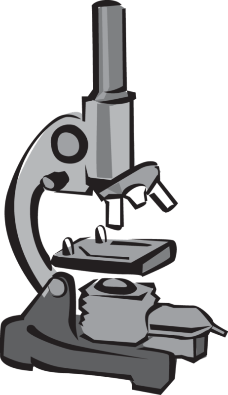 Vector black microscope icon.