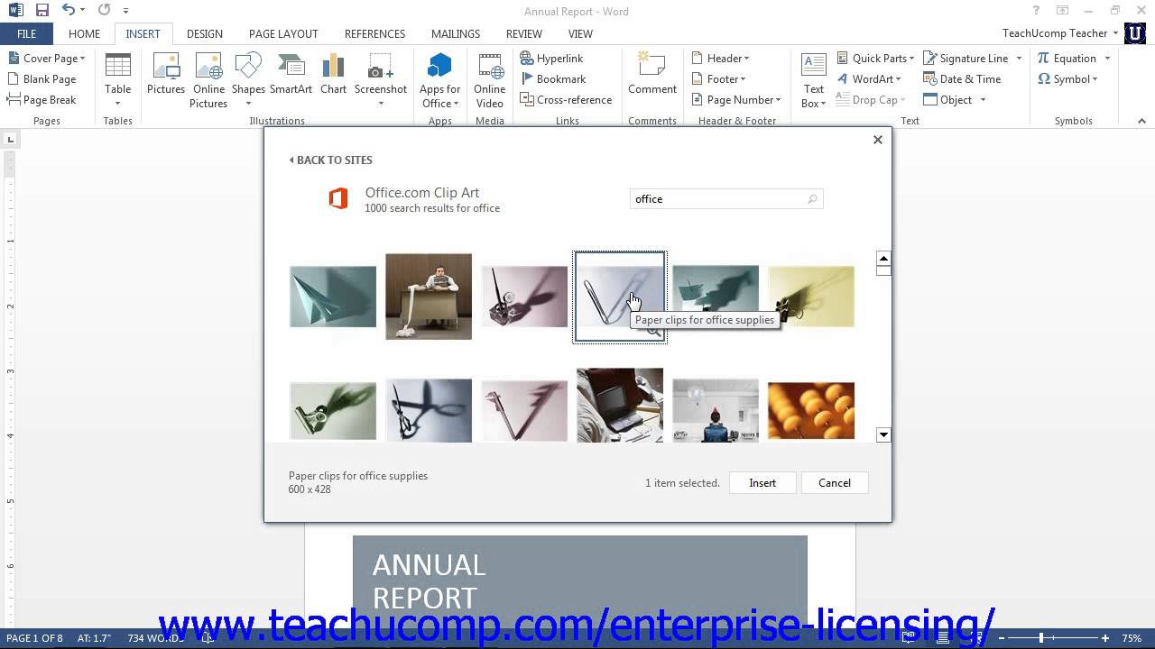 Microsoft Office Word 2013 Tutorial Using Clip Art 12.1 Employee Group Training