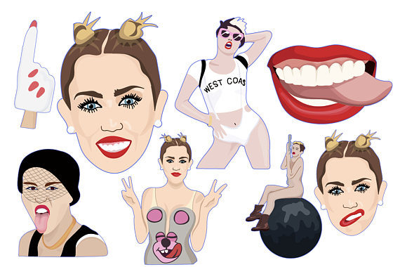 MILEY CYRUS CLIPART - miley design elements - Miley Clipart digital images  - Miley Bangerz Wrecking Ball Canu0027t Stop