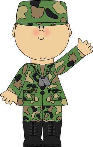 Military Boy Waving Clip Art Image Boy In A Camoflauge Military