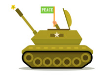 peace flag outside military tank vehicle clipart. Size: 65 Kb