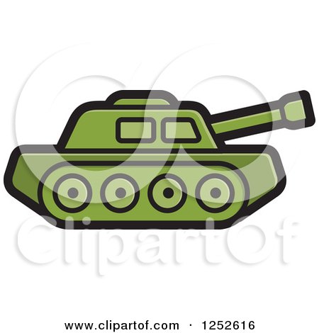 Clipart of a Green Military Tank - Royalty Free Vector Illustration by Lal  Perera