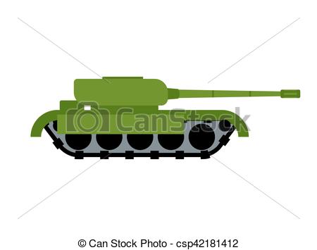 Military Tank isolated. War equipment. Army Ground Transportation -  csp42181412